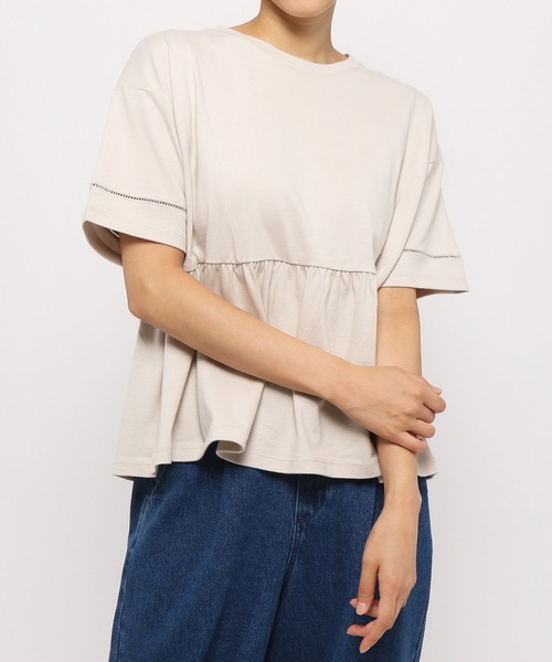 studio CLIP（スタディオクリップ）の「ハシゴレース切り替えプルオーバー（Tシャツ/カットソー・レディース・スモーク/グリーン/ライトグレー・MEDIUM/LARGE）」の15枚目の写真