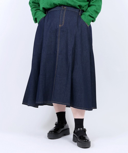 PUNYUS（プニュズ）の「デニムロングスカート（デニムスカート・レディース・ライトブルー/インディゴブルー/ブラック系その他/ブルー系その他・1/2/4/3）」の6枚目の写真