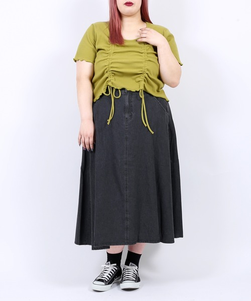 PUNYUS（プニュズ）の「デニムロングスカート（デニムスカート・レディース・ライトブルー/インディゴブルー/ブラック系その他/ブルー系その他・1/2/4/3）」の7枚目の写真