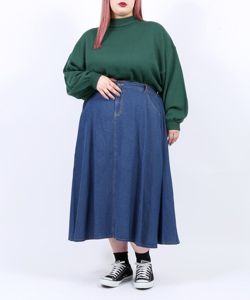 PUNYUS（プニュズ）の「デニムロングスカート（デニムスカート・レディース・ライトブルー/インディゴブルー/ブラック系その他/ブルー系その他・1/2/4/3）」の9枚目の写真