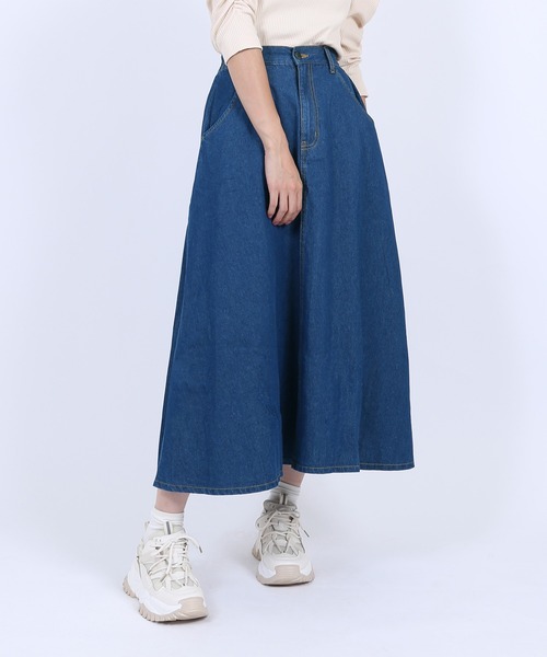PUNYUS（プニュズ）の「デニムロングスカート（デニムスカート・レディース・ライトブルー/インディゴブルー/ブラック系その他/ブルー系その他・1/2/4/3）」の10枚目の写真