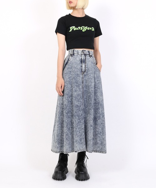 PUNYUS（プニュズ）の「デニムロングスカート（デニムスカート・レディース・ライトブルー/インディゴブルー/ブラック系その他/ブルー系その他・1/2/4/3）」の12枚目の写真