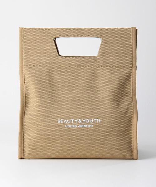BEAUTY&YOUTH UNITED ARROWS（ビューティーアンドユースユナイテッドアローズ）の「BY キャンバススクエアロゴトート バッグ（トートバッグ・レディース・モカ/ブラック/ナチュラル/ケリー/パープル・FREE）」の6枚目の写真