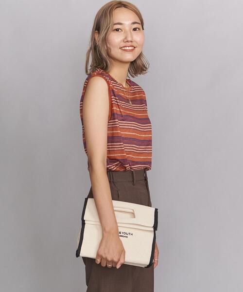 BEAUTY&YOUTH UNITED ARROWS（ビューティーアンドユースユナイテッドアローズ）の「BY キャンバススクエアロゴトート バッグ（トートバッグ・レディース・モカ/ブラック/ナチュラル/ケリー/パープル・FREE）」の17枚目の写真