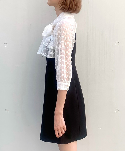 TITTY&CO.(ティティーアンドコー)の「フラワーレースミニワンピース(ワンピース・レディース・ブラック/パープル/ライトグリーン・SMALL/MEDIUM)」の13枚目の写真