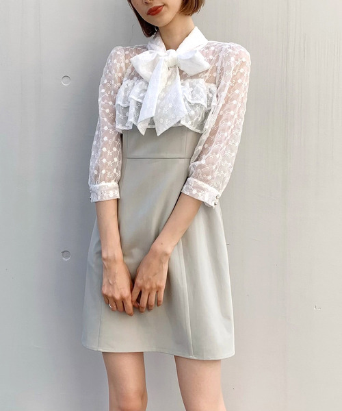 TITTY&CO.(ティティーアンドコー)の「フラワーレースミニワンピース(ワンピース・レディース・ブラック/パープル/ライトグリーン・SMALL/MEDIUM)」の14枚目の写真