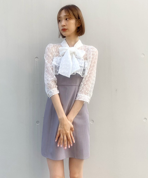 TITTY&CO.(ティティーアンドコー)の「フラワーレースミニワンピース(ワンピース・レディース・ブラック/パープル/ライトグリーン・SMALL/MEDIUM)」の12枚目の写真