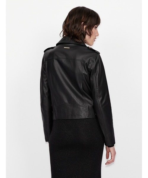 ARMANI EXCHANGE（アルマーニエクスチェンジ）の「【A|X アルマーニ エクスチェンジ】ラムレザー　ライダースジャケット（ライダースジャケット・レディース・ブラック・MEDIUM/SMALL/X-SMALL）」の7枚目の写真