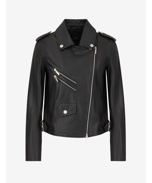 ARMANI EXCHANGE（アルマーニエクスチェンジ）の「【A|X アルマーニ エクスチェンジ】ラムレザー　ライダースジャケット（ライダースジャケット・レディース・ブラック・MEDIUM/SMALL/X-SMALL）」の6枚目の写真