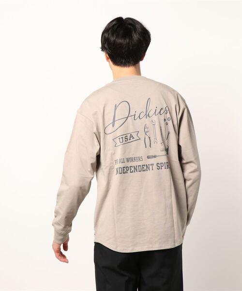 Dickies(ディッキーズ)の「Dickies/ディッキーズ ワンポイントロゴ バックプリントロンT(Tシャツ/カットソー・メンズ・ホワイト/ブラック/ベージュ/ブルー・LL/M/L)」の9枚目の写真