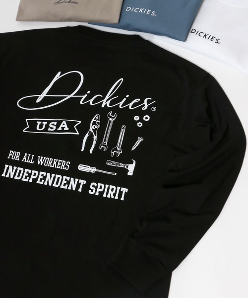 Dickies(ディッキーズ)の「Dickies/ディッキーズ ワンポイントロゴ バックプリントロンT(Tシャツ/カットソー・メンズ・ホワイト/ブラック/ベージュ/ブルー・LL/M/L)」の2枚目の写真