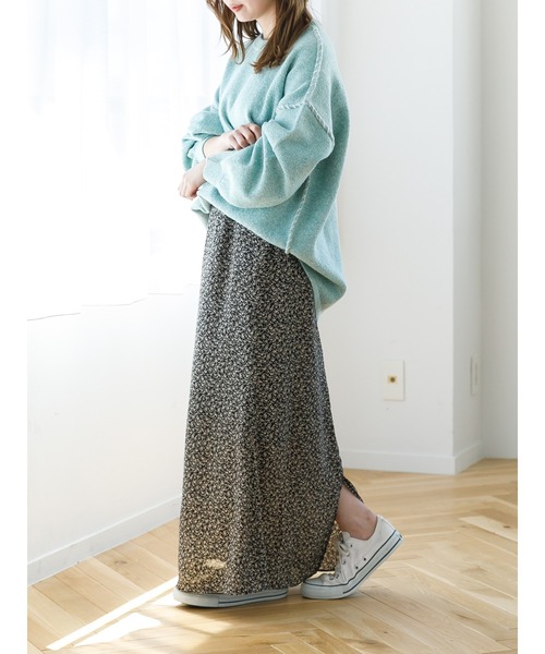 SLURR（スラ―）の「ステッチもちもちニット（ニット/セーター・レディース・ミント/チョコ/オフホワイト・FREE）」の4枚目の写真