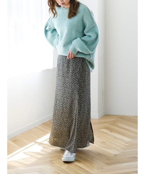 SLURR（スラ―）の「ステッチもちもちニット（ニット/セーター・レディース・ミント/チョコ/オフホワイト・FREE）」の10枚目の写真