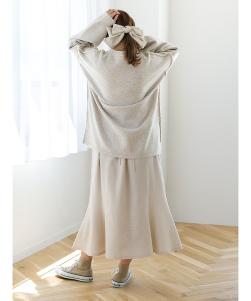 SLURR（スラ―）の「ステッチもちもちニット（ニット/セーター・レディース・ミント/チョコ/オフホワイト・FREE）」の15枚目の写真