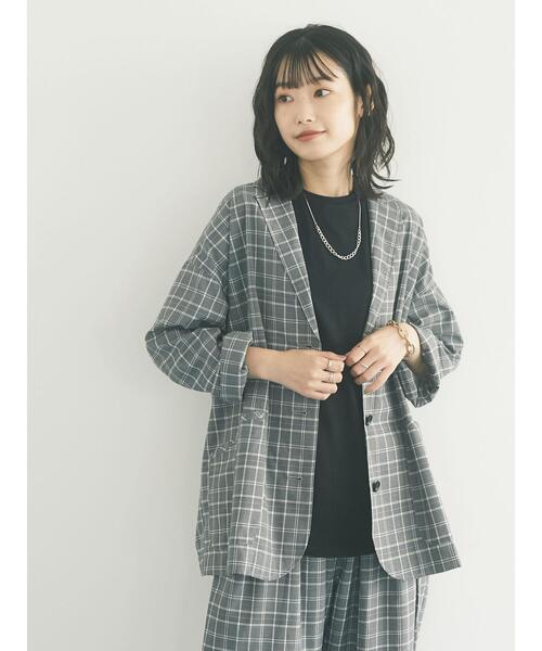 CRAFT STANDARD BOUTIQUE（クラフトスタンダードブティック）の「チェックシャツジャケット　＊◇（テーラードジャケット・レディース・グレー/ベージュ・FREE）」の19枚目の写真