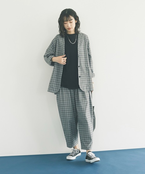 CRAFT STANDARD BOUTIQUE（クラフトスタンダードブティック）の「チェックシャツジャケット　＊◇（テーラードジャケット・レディース・グレー/ベージュ・FREE）」の10枚目の写真