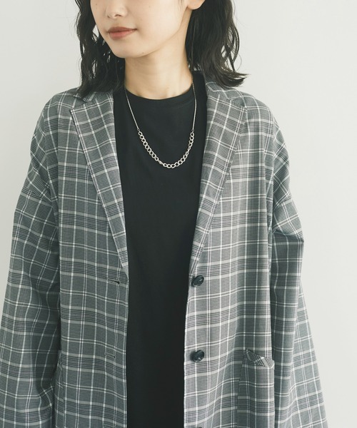 CRAFT STANDARD BOUTIQUE（クラフトスタンダードブティック）の「チェックシャツジャケット　＊◇（テーラードジャケット・レディース・グレー/ベージュ・FREE）」の9枚目の写真