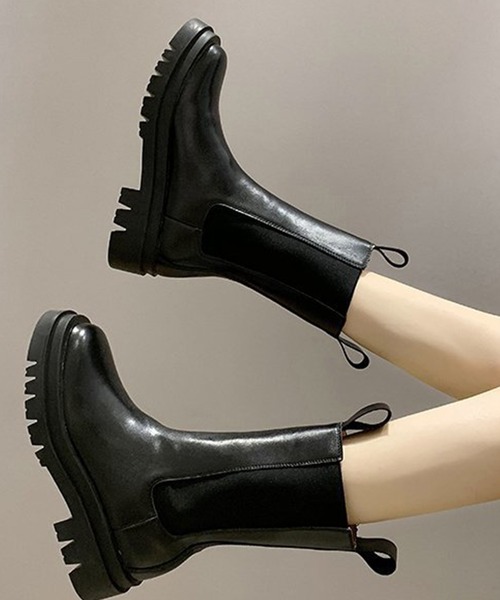 AMOUR BOX(アムールボックス)の「サイドゴアプラットフォームブーツ(ブーツ・レディース・テラコッタ/ブラック/ホワイト・37/40/38/39/36)」の13枚目の写真