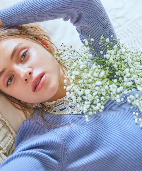 BE RADIANCE(ビーラディエンス)の「レース襟ニットトップス(ニット/セーター・レディース・ブルー/ピンク/ブラック・FREE)」の13枚目の写真