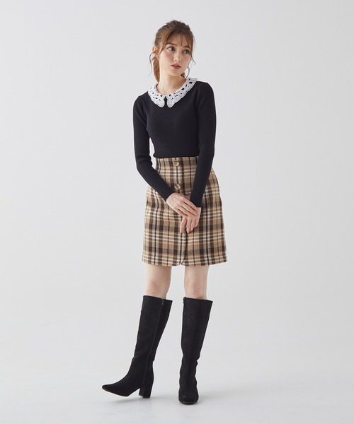 BE RADIANCE(ビーラディエンス)の「レース襟ニットトップス(ニット/セーター・レディース・ブルー/ピンク/ブラック・FREE)」の15枚目の写真