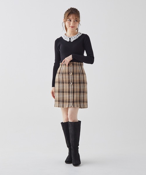 BE RADIANCE(ビーラディエンス)の「レース襟ニットトップス(ニット/セーター・レディース・ブルー/ピンク/ブラック・FREE)」の16枚目の写真