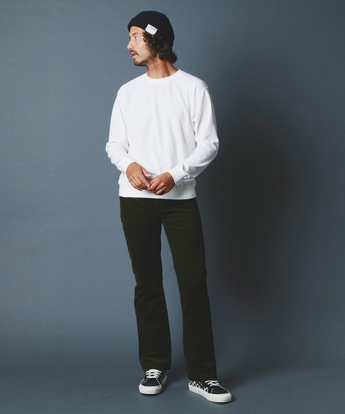 Magine(マージン)の「CTN VELOR SWEAT C/N L/S コットン ベロア スウェット クルーネック ロングスリーブ(Tシャツ/カットソー・メンズ・ホワイト/チャコールグレー/ブラック・44/46/48)」の4枚目の写真