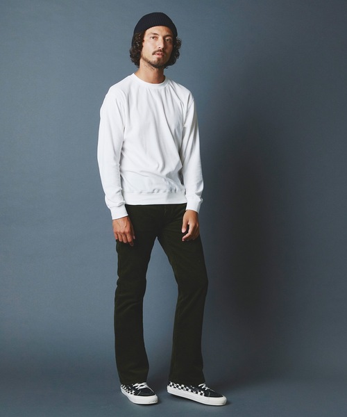 Magine(マージン)の「CTN VELOR SWEAT C/N L/S コットン ベロア スウェット クルーネック ロングスリーブ(Tシャツ/カットソー・メンズ・ホワイト/チャコールグレー/ブラック・44/46/48)」の5枚目の写真