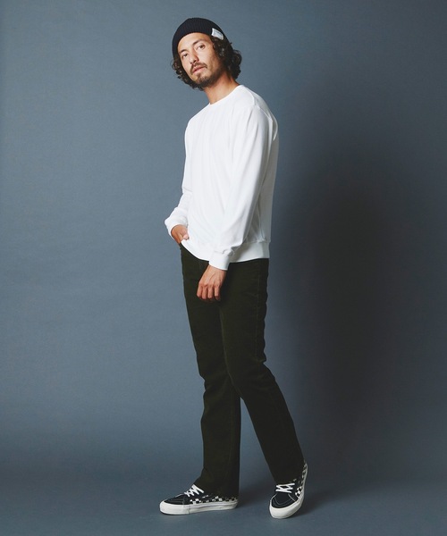 Magine(マージン)の「CTN VELOR SWEAT C/N L/S コットン ベロア スウェット クルーネック ロングスリーブ(Tシャツ/カットソー・メンズ・ホワイト/チャコールグレー/ブラック・44/46/48)」の6枚目の写真