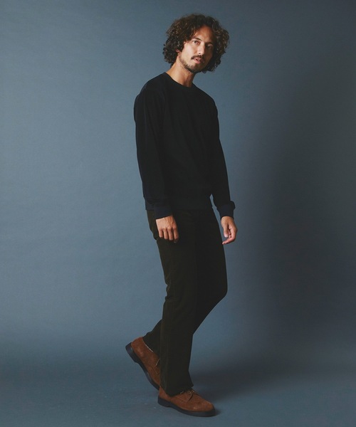 Magine(マージン)の「CTN VELOR SWEAT C/N L/S コットン ベロア スウェット クルーネック ロングスリーブ(Tシャツ/カットソー・メンズ・ホワイト/チャコールグレー/ブラック・44/46/48)」の8枚目の写真
