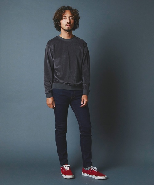 Magine(マージン)の「CTN VELOR SWEAT C/N L/S コットン ベロア スウェット クルーネック ロングスリーブ(Tシャツ/カットソー・メンズ・ホワイト/チャコールグレー/ブラック・44/46/48)」の11枚目の写真