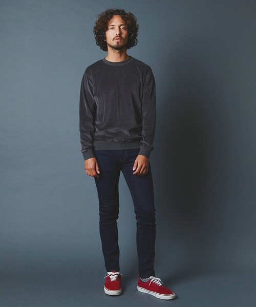 Magine(マージン)の「CTN VELOR SWEAT C/N L/S コットン ベロア スウェット クルーネック ロングスリーブ(Tシャツ/カットソー・メンズ・ホワイト/チャコールグレー/ブラック・44/46/48)」の13枚目の写真