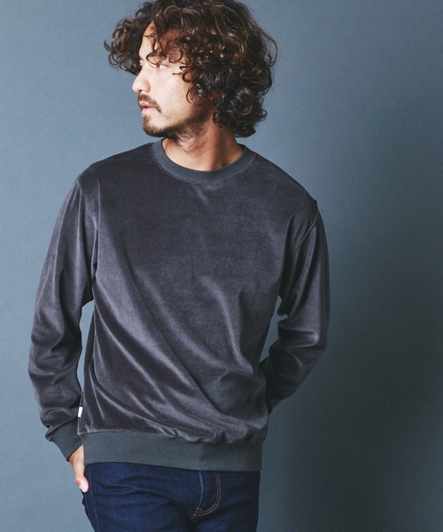 Magine(マージン)の「CTN VELOR SWEAT C/N L/S コットン ベロア スウェット クルーネック ロングスリーブ(Tシャツ/カットソー・メンズ・ホワイト/チャコールグレー/ブラック・44/46/48)」の18枚目の写真