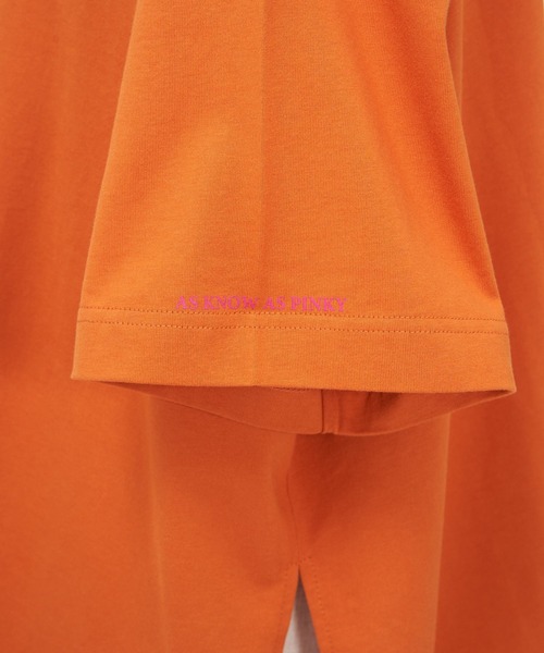 AS KNOW AS PINKY（アズノゥアズピンキー）の「袖にロゴ!カラバリＴシャツ（Tシャツ/カットソー・レディース・オレンジ/グレイッシュベージュ/ブラック/グリーン/フューシャピンク・FREE）」の11枚目の写真