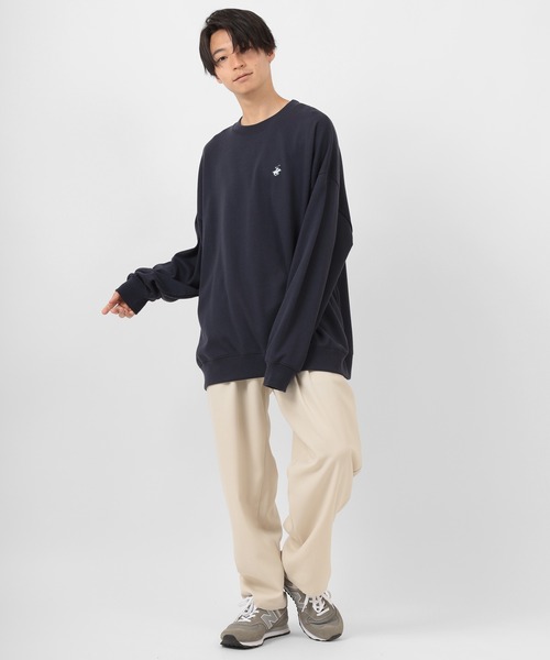 BEVERLY HILLS POLO CLUB（ビバリーヒルズポロクラブ）の「【BEVERLY HILLS POLO CLUB/ビバリーヒルズポロクラブ】ビッグシルエット ワンポイント刺繍 スウェット/トレーナー（スウェット・レディース・ホワイト/ブラック/ネイビー/グレー/グリーン・M/L）」の12枚目の写真