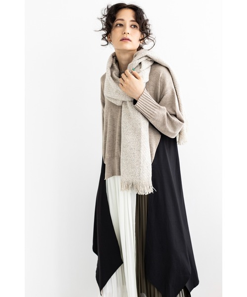 OSMOSIS（オズモーシス）の「ミックス織ストール（ストール/ショール・レディース・ブラック/グリーン/アイボリー・ONE SIZE）」の9枚目の写真