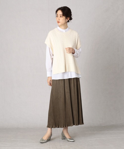 Comme　Ca　Mature（コムサマチュア）の「スエードジャージプリーツパンツ（その他パンツ・レディース・ベージュ/チャコール/ブラウン・FREE）」の12枚目の写真