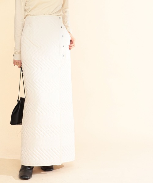 Ray BEAMS（レイビームス）の「Ray BEAMS / キルティング ラップ スカート（スカート・レディース・ブラック/オフホワイト・1/0）」の17枚目の写真