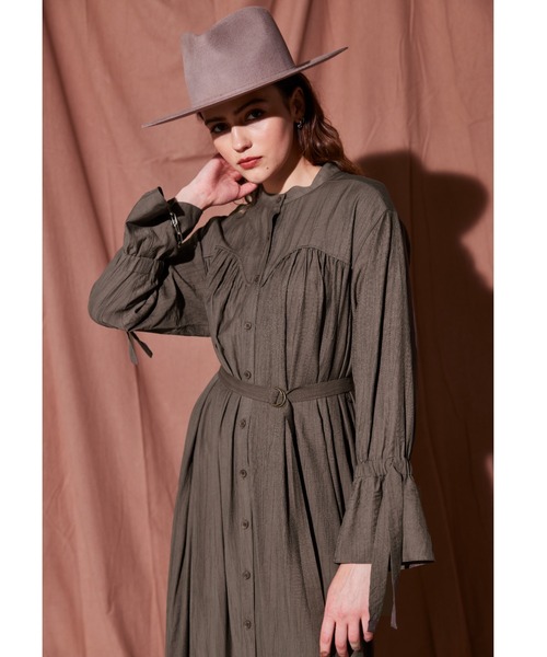 ALEXIA STAM（アリシアスタン）の「Stand Collar Maxi Dress/スタンドカラーマキシドレス（ワンピース・レディース・チャコールグレー/ブラウン・FREE）」の20枚目の写真