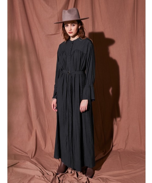 ALEXIA STAM（アリシアスタン）の「Stand Collar Maxi Dress/スタンドカラーマキシドレス（ワンピース・レディース・チャコールグレー/ブラウン・FREE）」の12枚目の写真