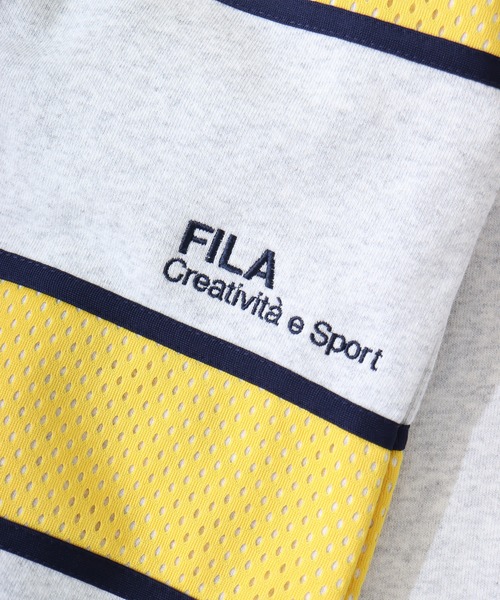 FILA HERITAGE（フィラヘリテージ）の「FILA メッシュ パネルボーダー クルーネックス スウェット（スウェット・メンズ・アッシュグレー・M/L/XL）」の11枚目の写真