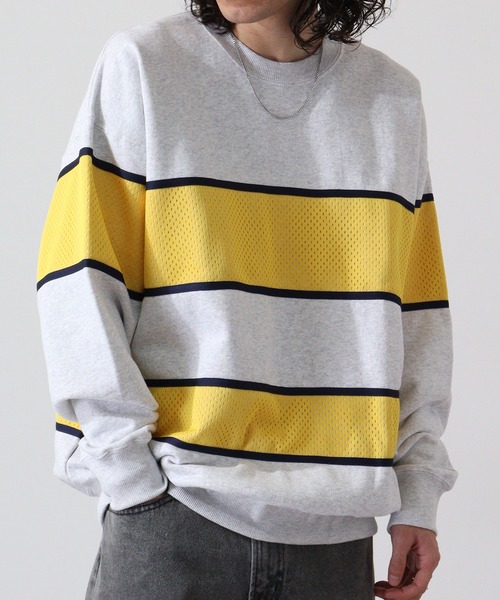 FILA HERITAGE（フィラヘリテージ）の「FILA メッシュ パネルボーダー クルーネックス スウェット（スウェット・メンズ・アッシュグレー・M/L/XL）」の17枚目の写真