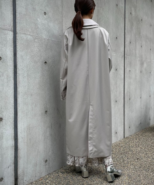 &g'aime（アンジェム）の「【＆g'aime】レイヤードロングテーラードジャケット（チェスターコート・レディース・ブラック/ブラウン/グレイッシュベージュ・FREE）」の7枚目の写真