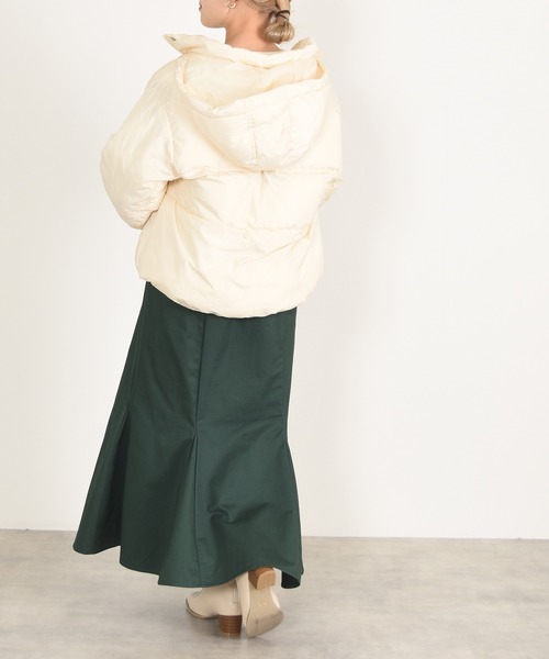 w closet(ダブルクローゼット)の「エコダウンショート丈アウター(ダウンジャケット/コート・レディース・ブラック/アイボリー/ミント/コーラルピンク・FREE)」の9枚目の写真