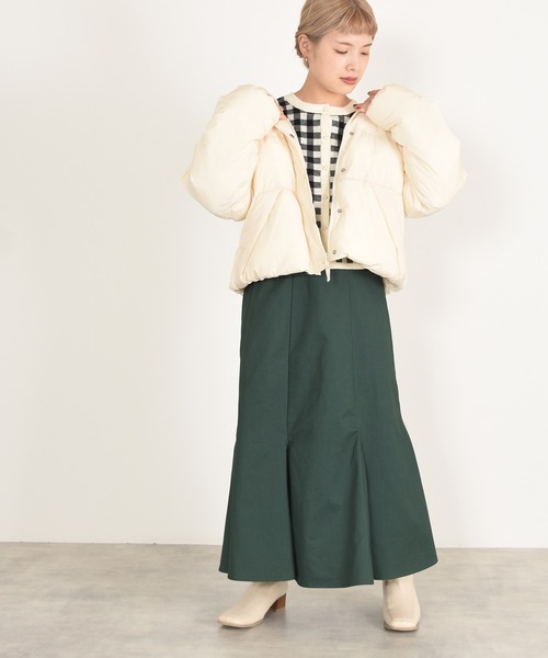 w closet(ダブルクローゼット)の「エコダウンショート丈アウター(ダウンジャケット/コート・レディース・ブラック/アイボリー/ミント/コーラルピンク・FREE)」の12枚目の写真