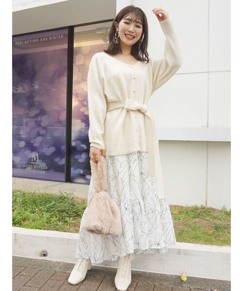 MERCURYDUO（マーキュリーデュオ）の「2WAYフラワーイレヘムニットセット（ワンピース・レディース・ベージュ/オフホワイト/ピンク/ブルー・FREE）」の20枚目の写真