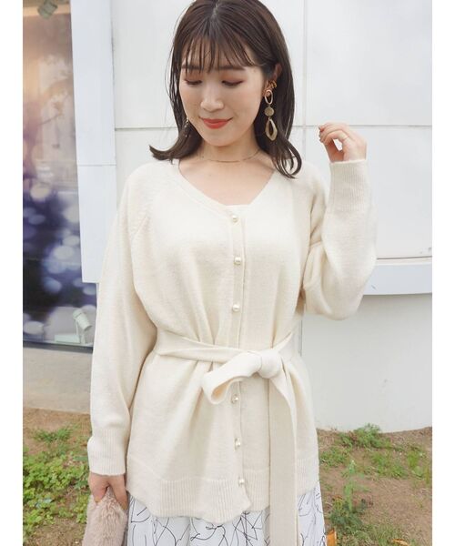 MERCURYDUO（マーキュリーデュオ）の「2WAYフラワーイレヘムニットセット（ワンピース・レディース・ベージュ/オフホワイト/ピンク/ブルー・FREE）」の5枚目の写真