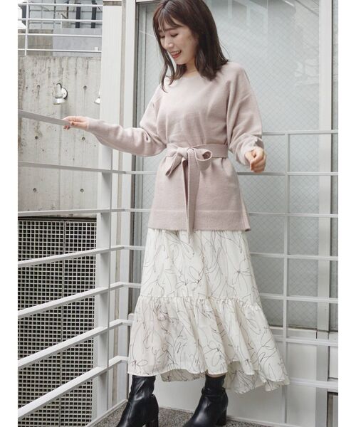 MERCURYDUO（マーキュリーデュオ）の「2WAYフラワーイレヘムニットセット（ワンピース・レディース・ベージュ/オフホワイト/ピンク/ブルー・FREE）」の21枚目の写真