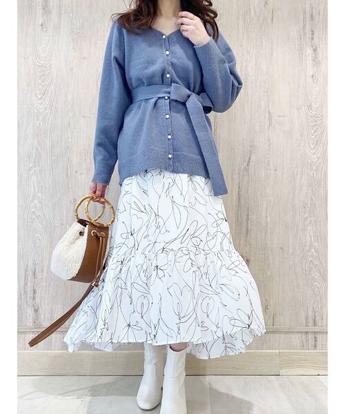 MERCURYDUO（マーキュリーデュオ）の「2WAYフラワーイレヘムニットセット（ワンピース・レディース・ベージュ/オフホワイト/ピンク/ブルー・FREE）」の13枚目の写真