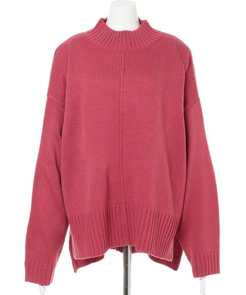 INGNI（イング）の「モックネックサイドスリットチュニックニット（ニット/セーター・レディース・ピンク/ブルー/グリーン/アイボリー/グレー/ブラック/イエロー/レッド・M）」の21枚目の写真