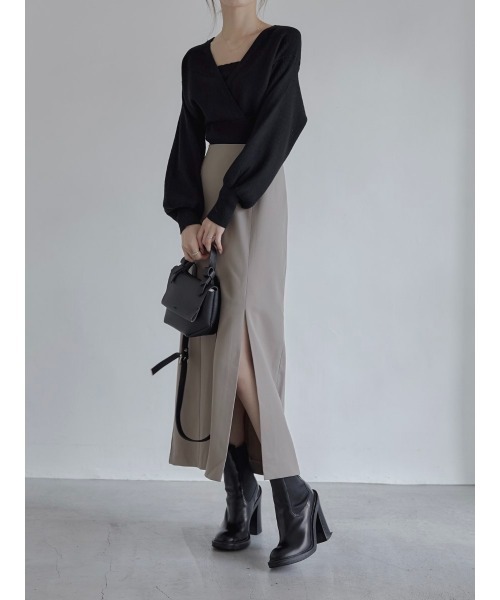 amel（エイメル）の「ボリュームスリーブカシュクールニット（ニット/セーター・レディース・ブラック・FREE）」の12枚目の写真